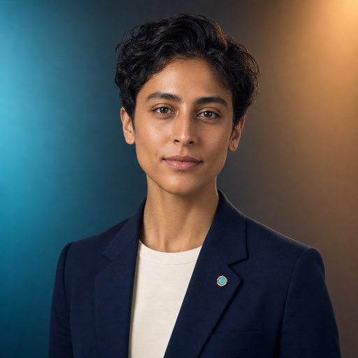 Dreamcatcher Concierge, a fictional AI front-of-house concierge in a professional studio headshot.